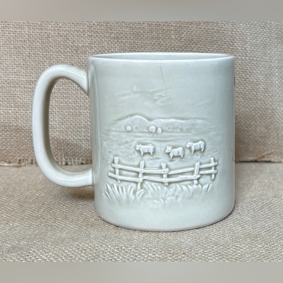 Vintage Otagiri 3D Cow Mug Cup Pen Holder Farm Cottage Core Kitsch CRACKED READ - Picture 3 of 7